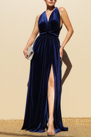 DD4809, MULTIWAY VELVET MAXI DRESS