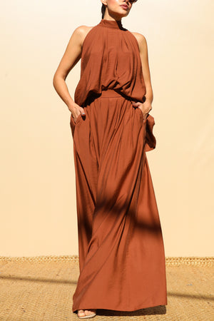 DD7852, LOOSE FIT SATIN TOP AND PANTS SET