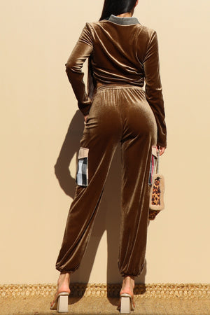 DD4696, VELVET TOP AND PANT SET