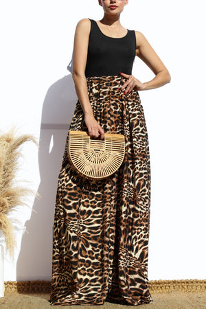 DD7877, LEOPARD TANK TOP KNIT JUMPSUIT