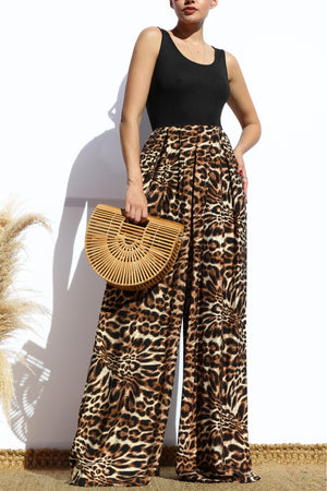 DD7877, LEOPARD TANK TOP KNIT JUMPSUIT