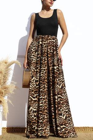 DD7877, LEOPARD TANK TOP KNIT JUMPSUIT