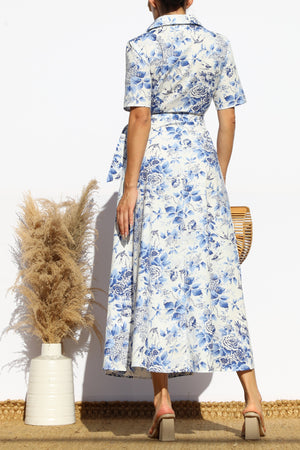 DD7913, FLORAL WRAP MIDI DRESS