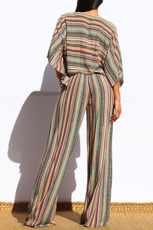 DD7886, PRINTED LOOSE FIT TOP AND PANTS SET