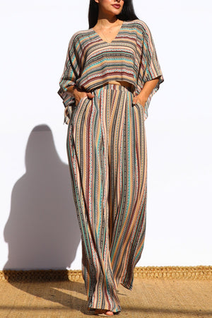 DD7886, PRINTED LOOSE FIT TOP AND PANTS SET