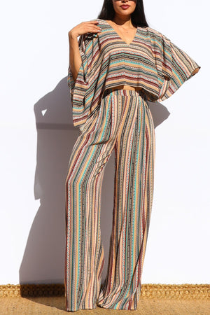 DD7886, PRINTED LOOSE FIT TOP AND PANTS SET