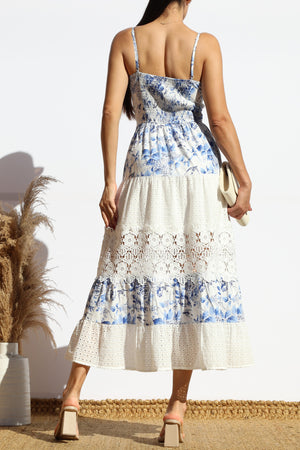 DD7878, MULTI EYELET LACE TUBE MIDI DRESS