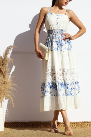 DD7878, MULTI EYELET LACE TUBE MIDI DRESS