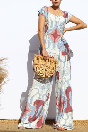 DD7892, PRINTED TOP AND PANTS SET