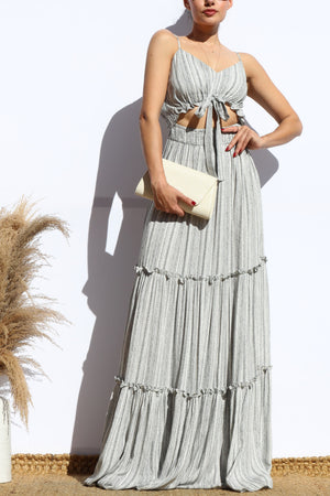 DD6982, PRINTED TIERED MAXI DRESS