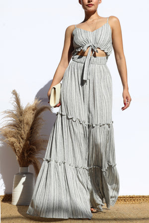 DD6982, PRINTED TIERED MAXI DRESS