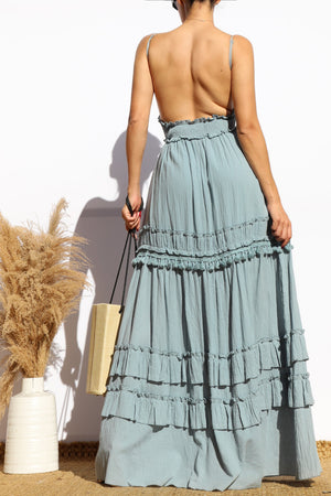 DD8188, OPEN BACK MAXI DRESS