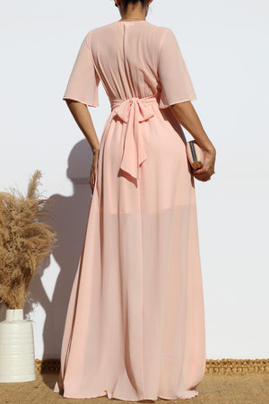 DD7179, V NECK MAXI DRESS