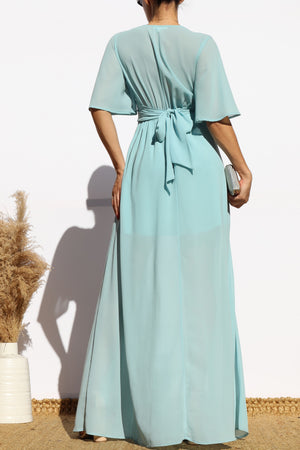 DD7179, V NECK MAXI DRESS