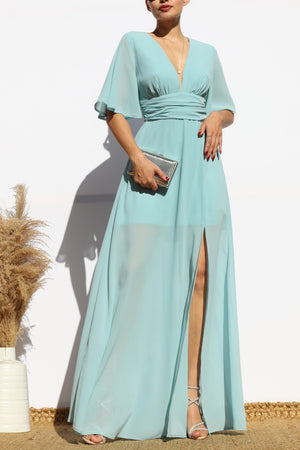 DD7179, V NECK MAXI DRESS