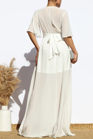 DD7179, V NECK MAXI DRESS