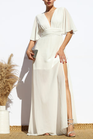 DD7179, V NECK MAXI DRESS