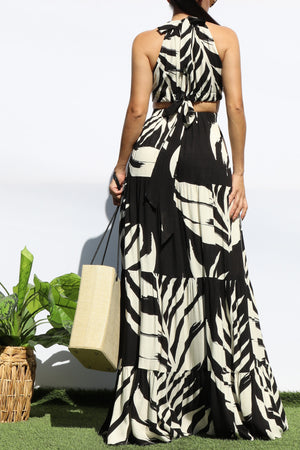DD7894, LEAF CUT OUT MAXI DRESSES