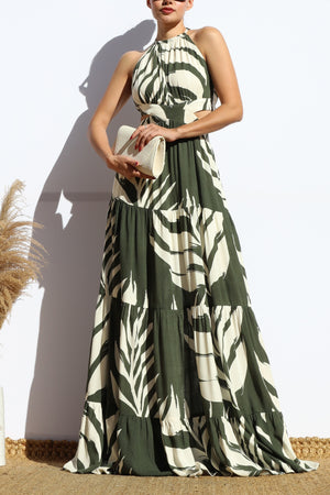 DD7894, LEAF CUT OUT MAXI DRESSES