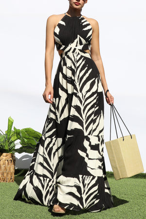 DD7894, LEAF CUT OUT MAXI DRESSES