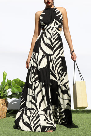 DD7894, LEAF CUT OUT MAXI DRESSES