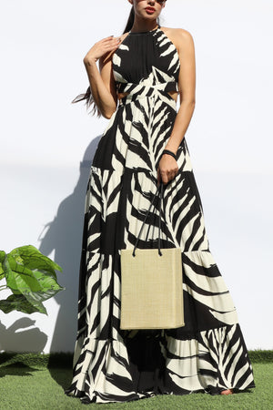 DD7894, LEAF CUT OUT MAXI DRESSES