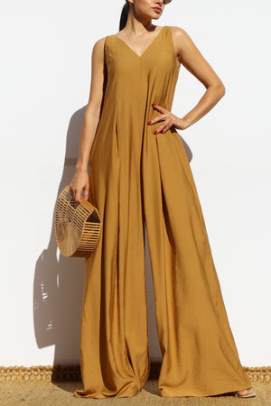 DD8119, V NECK LOOSE FIT JUMPSUIT