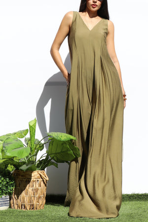 DD8119, V NECK LOOSE FIT JUMPSUIT