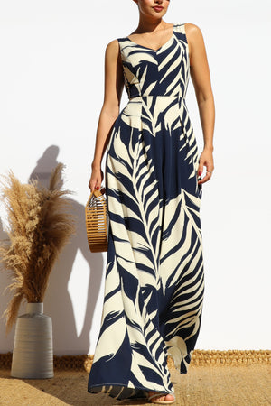 DD8113, LEAF LOOSE FIT V NECK JUMPSUIT