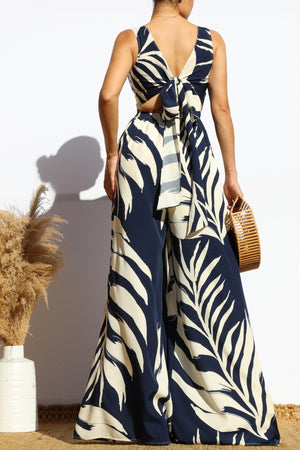 DD8113, LEAF LOOSE FIT V NECK JUMPSUIT