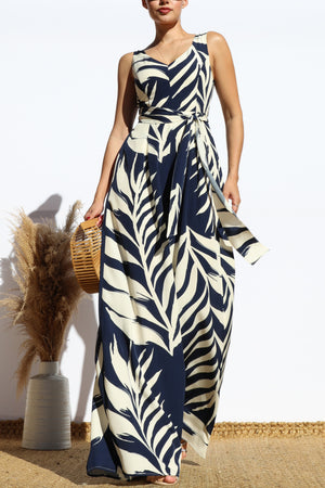 DD8113, LEAF LOOSE FIT V NECK JUMPSUIT