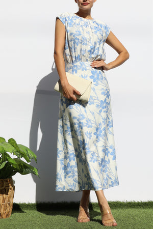 DD8126, PRINTED LOOSE FIT MIDI DRESS