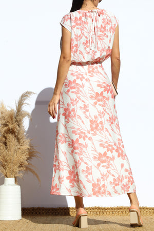 DD8126, PRINTED LOOSE FIT MIDI DRESS