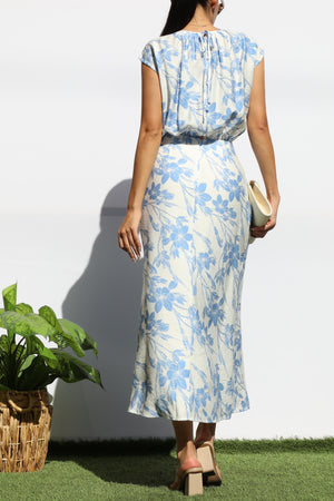 DD8126, PRINTED LOOSE FIT MIDI DRESS