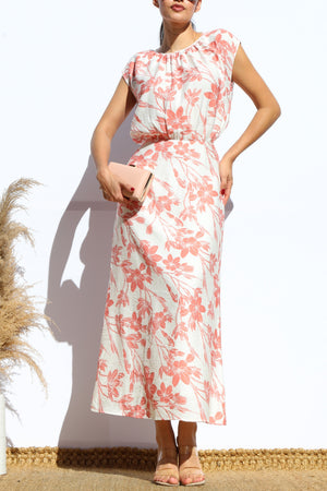 DD8126, PRINTED LOOSE FIT MIDI DRESS