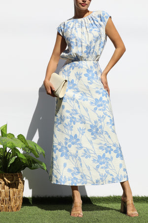DD8126, PRINTED LOOSE FIT MIDI DRESS