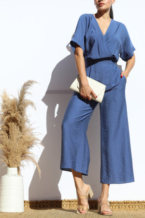 DD8121, V NECK LOOSE FIT JUMPSUIT