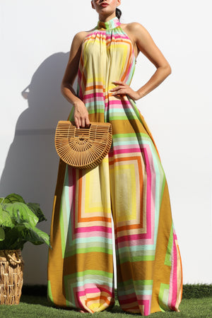 DD8105, PRINTED LOOSE FIT JUMPSUIT