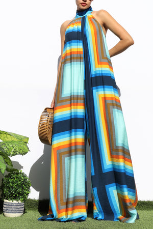 DD8105, PRINTED LOOSE FIT JUMPSUIT