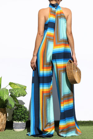 DD8105, PRINTED LOOSE FIT JUMPSUIT