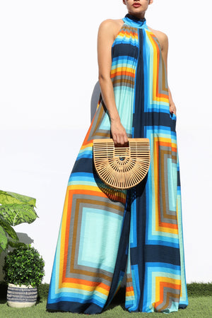 DD8105, PRINTED LOOSE FIT JUMPSUIT