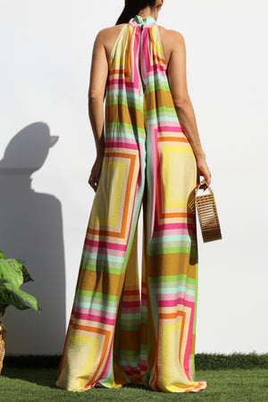 DD8105, PRINTED LOOSE FIT JUMPSUIT