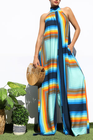 DD8105, PRINTED LOOSE FIT JUMPSUIT