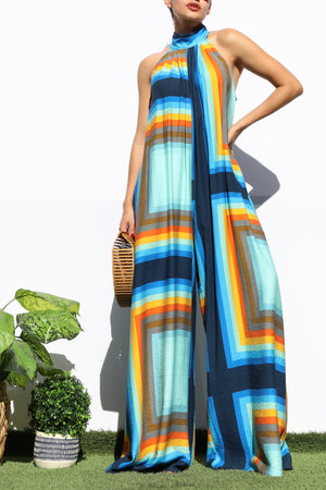 DD8105, PRINTED LOOSE FIT JUMPSUIT