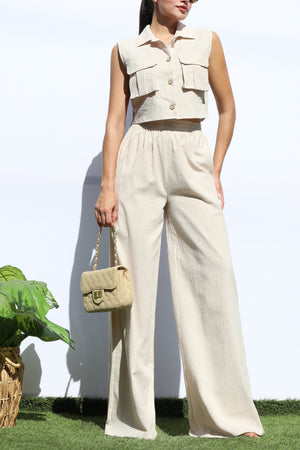 DD8157, BUTTON DOWN TOP AND PANTS SET