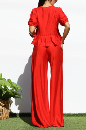 DD7948, RIBBON TIE TOP AND PANTS SET