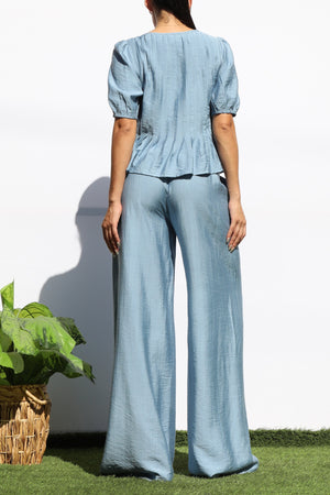 DD7948, RIBBON TIE TOP AND PANTS SET