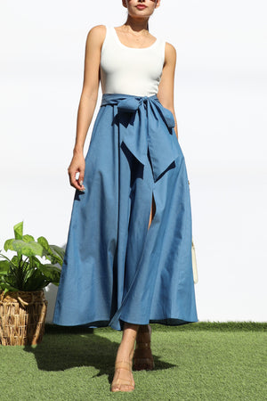 DD7903, TANK TOP DENIM MIDI DRESS