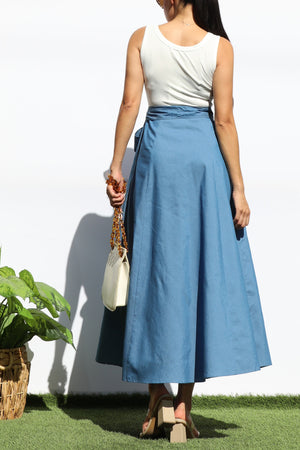 DD7903, TANK TOP DENIM MIDI DRESS