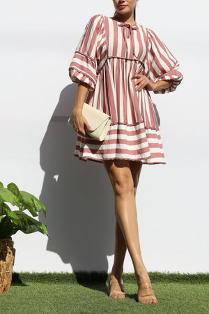 DD7933, STRIPED LOOSE FIT MINI DRESS